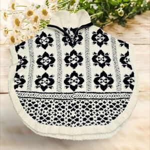 Gap Half Zip Poncho Navy/Cream XS/S